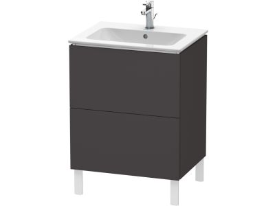 Dulap baza pe pardoseala Duravit L-Cube cu doua sertare, 62cm, grafit super mat