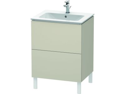 Dulap baza pe pardoseala Duravit L-Cube cu doua sertare, 62cm, taupe super mat