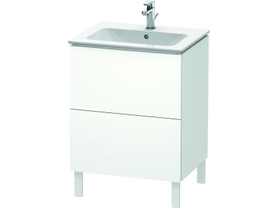 Dulap baza pe pardoseala Duravit L-Cube cu doua sertare, 62cm, alb super mat