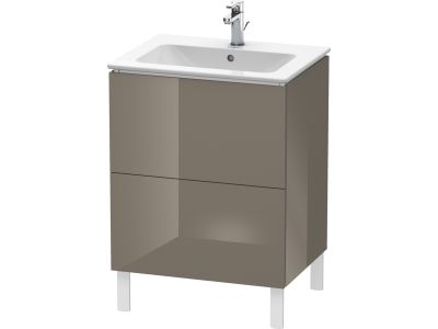Dulap baza pe pardoseala Duravit L-Cube cu doua sertare, 62cm, gri flanel lucios