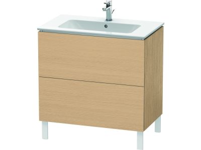 Dulap baza pe pardoseala Duravit L-Cube cu doua sertare, 82cm, stejar natur