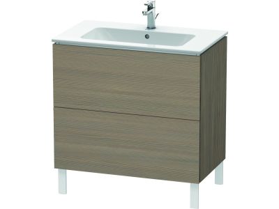Dulap baza pe pardoseala Duravit L-Cube cu doua sertare, 82cm, stejar terra