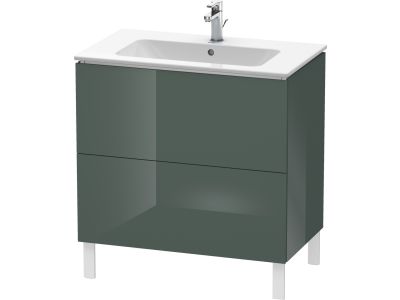 Dulap baza pe pardoseala Duravit L-Cube cu doua sertare, 82cm, gri Dolomiti lucios