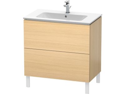 Dulap baza pe pardoseala Duravit L-Cube cu doua sertare, 82cm, furnir stejar mediteraneean