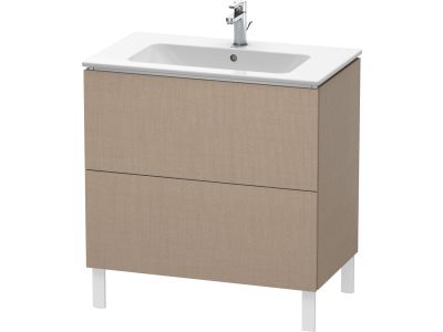Dulap baza pe pardoseala Duravit L-Cube cu doua sertare, 82cm, linen decor
