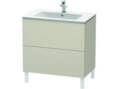 Dulap baza pe pardoseala Duravit L-Cube cu doua sertare, 82cm, taupe super mat