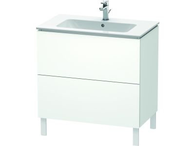 Dulap baza pe pardoseala Duravit L-Cube cu doua sertare, 82cm, alb super mat
