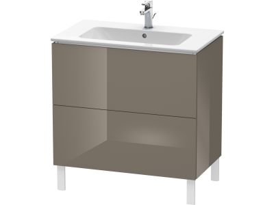 Dulap baza pe pardoseala Duravit L-Cube cu doua sertare, 82cm, gri flanel lucios