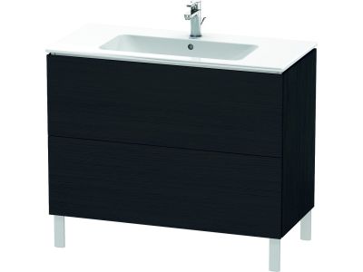 Dulap baza pe pardoseala Duravit L-Cube cu doua sertare, 102cm, stejar negru