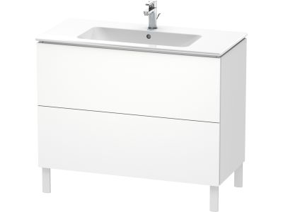 Dulap baza pe pardoseala Duravit L-Cube cu doua sertare, 102cm, alb décor mat
