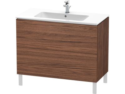 Dulap baza pe pardoseala Duravit L-Cube cu doua sertare, 102cm, nuc inchis décor