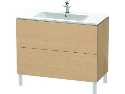 Dulap baza pe pardoseala Duravit L-Cube cu doua sertare, 102cm, stejar natur