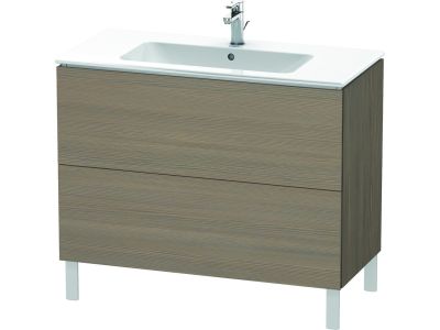 Dulap baza pe pardoseala Duravit L-Cube cu doua sertare, 102cm, stejar terra