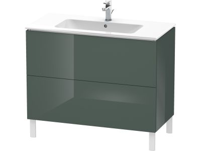 Dulap baza pe pardoseala Duravit L-Cube cu doua sertare, 102cm, gri Dolomiti lucios