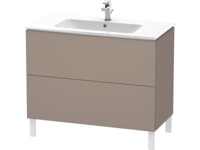Dulap baza pe pardoseala Duravit L-Cube cu doua sertare, 102cm, bazalt décor mat