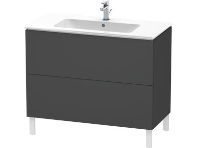 Dulap baza pe pardoseala Duravit L-Cube cu doua sertare, 102cm, grafit décor mat