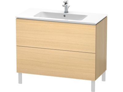 Dulap baza pe pardoseala Duravit L-Cube cu doua sertare, 102cm, furnir stejar mediteraneean