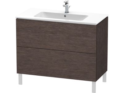 Dulap baza pe pardoseala Duravit L-Cube cu doua sertare, 102cm, furnir stejar inchis periat