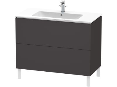 Dulap baza pe pardoseala Duravit L-Cube cu doua sertare, 102cm, grafit super mat