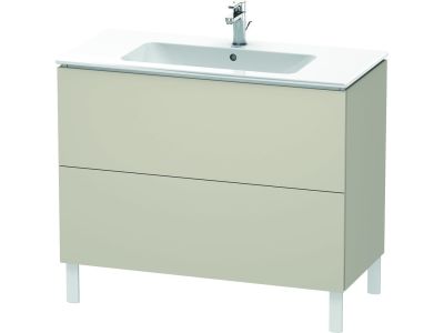 Dulap baza pe pardoseala Duravit L-Cube cu doua sertare, 102cm, taupe super mat
