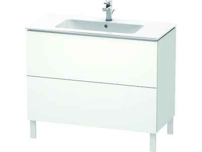 Dulap baza pe pardoseala Duravit L-Cube cu doua sertare, 102cm, alb super mat