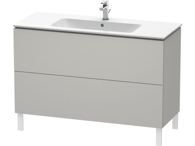 Dulap baza pe pardoseala Duravit L-Cube cu doua sertare, 122cm, gri beton mat