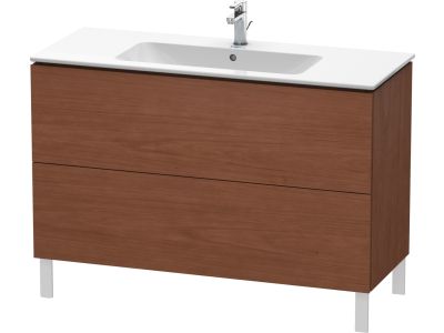 Dulap baza pe pardoseala Duravit L-Cube cu doua sertare, 122cm, furnir nuc natur