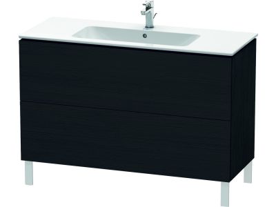 Dulap baza pe pardoseala Duravit L-Cube cu doua sertare, 122cm, stejar negru