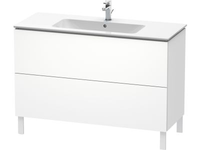 Dulap baza pe pardoseala Duravit L-Cube cu doua sertare, 122cm, alb décor mat