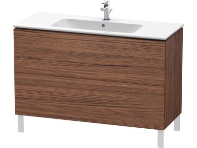 Dulap baza pe pardoseala Duravit L-Cube cu doua sertare, 122cm, nuc inchis décor