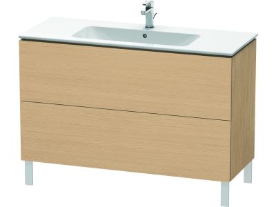 Dulap baza pe pardoseala Duravit L-Cube cu doua sertare, 122cm, stejar natur