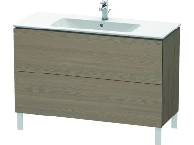 Dulap baza pe pardoseala Duravit L-Cube cu doua sertare, 122cm, stejar terra