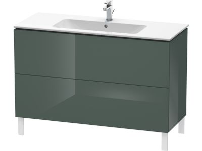 Dulap baza pe pardoseala Duravit L-Cube cu doua sertare, 122cm, gri Dolomiti lucios