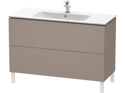 Dulap baza pe pardoseala Duravit L-Cube cu doua sertare, 122cm, bazalt décor mat