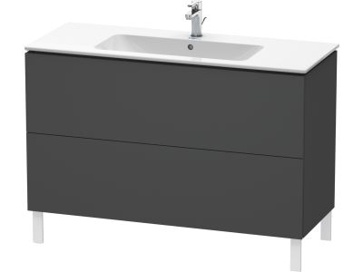 Dulap baza pe pardoseala Duravit L-Cube cu doua sertare, 122cm, grafit décor mat