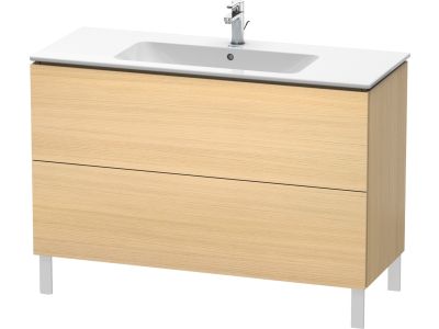 Dulap baza pe pardoseala Duravit L-Cube cu doua sertare, 122cm, furnir stejar mediteraneean