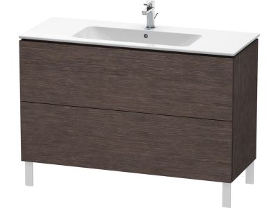 Dulap baza pe pardoseala Duravit L-Cube cu doua sertare, 122cm, furnir stejar inchis periat