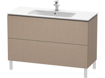 Dulap baza pe pardoseala Duravit L-Cube cu doua sertare, 122cm, linen decor