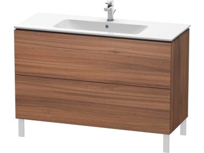 Dulap baza pe pardoseala Duravit L-Cube cu doua sertare, 122cm, nuc natur decor