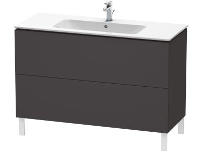 Dulap baza pe pardoseala Duravit L-Cube cu doua sertare, 122cm, grafit super mat