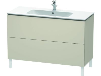 Dulap baza pe pardoseala Duravit L-Cube cu doua sertare, 122cm, taupe super mat