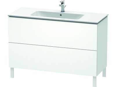 Dulap baza pe pardoseala Duravit L-Cube cu doua sertare, 122cm, alb super mat