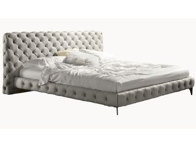 Pat Gamma Aston Night pentru saltea 160x200cm, piele Piuma E524, HandMade in Italy
