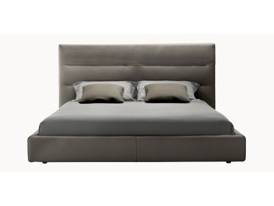 Pat Gamma Sayonara Night cu tablie joasa, pentru saltea 160x200cm, piele Pampas E933, HandMade in Italy
