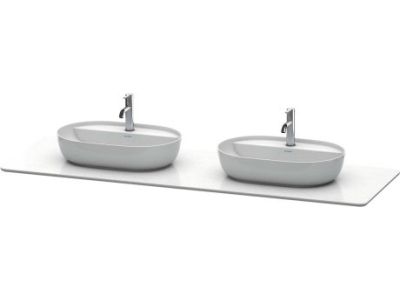 Blat Duravit Luv Quartz 1783x595mm cu doua decupaje, stone white