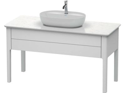 Dulap baza Duravit Luv 1338x570mm cu un sertar, fara blat, alb satinat mat lacuit