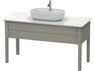 Dulap baza Duravit Luv 1338x570mm cu un sertar, fara blat, gri satinat mat lacuit