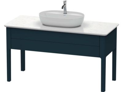 Dulap baza Duravit Luv 1338x570mm cu un sertar, fara blat, albastru inchis satinat mat lacuit