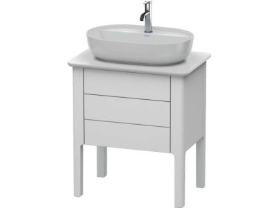 Dulap baza Duravit Luv 638x450mm cu doua sertare, fara blat, alb satinat mat lacuit