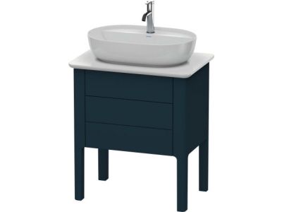 Dulap baza Duravit Luv 638x450mm cu doua sertare, fara blat, albastru inchis satinat mat lacuit